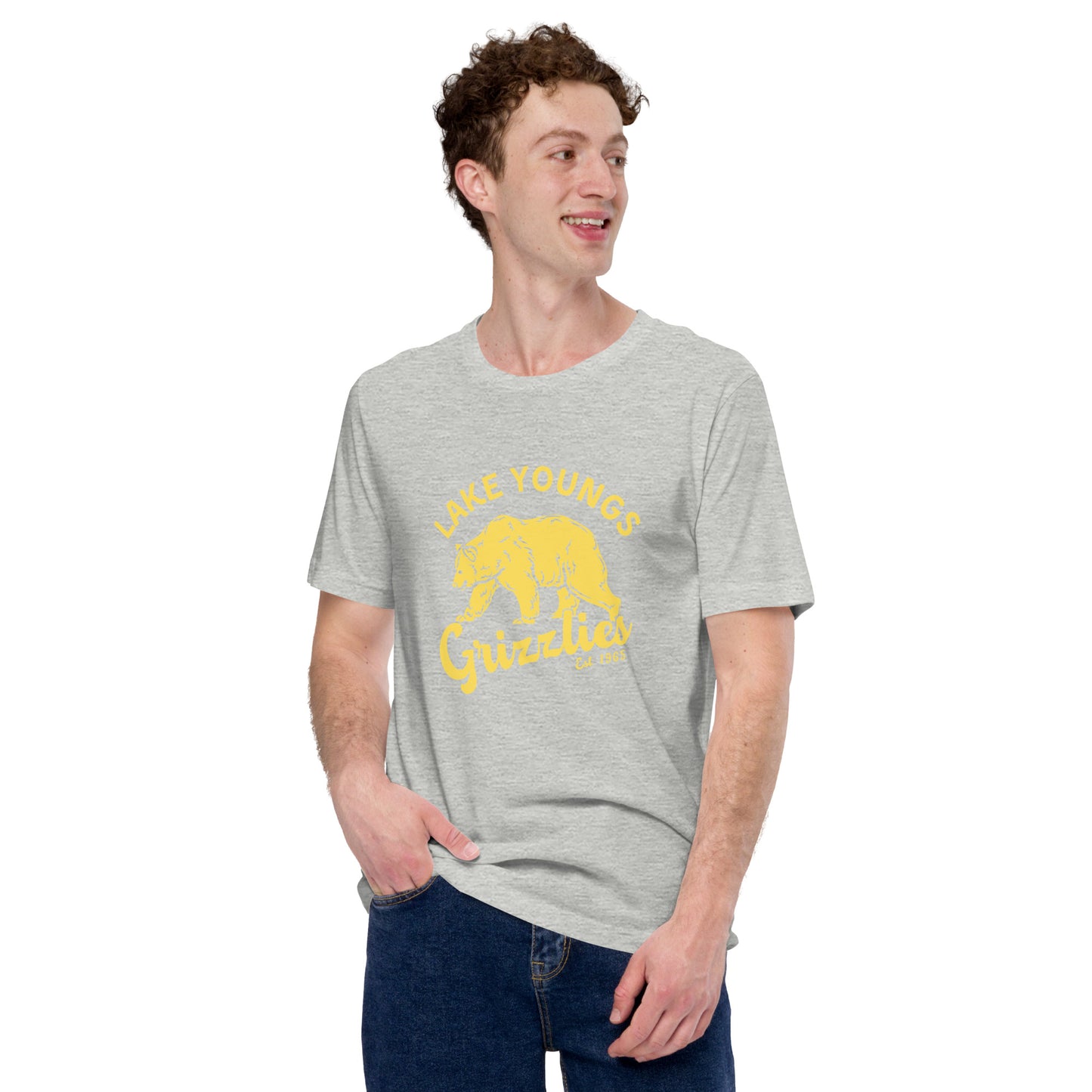 Yellow “Retro Lake Youngs” Adult Short Sleeve T-Shirt