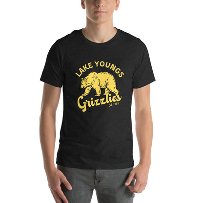 Yellow “Retro Lake Youngs” Adult Short Sleeve Unisex T-Shirt
