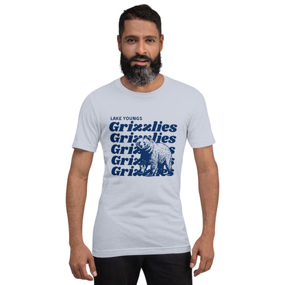 Navy Blue “Grizzlies” Adult Short Sleeve Unisex T-Shirt