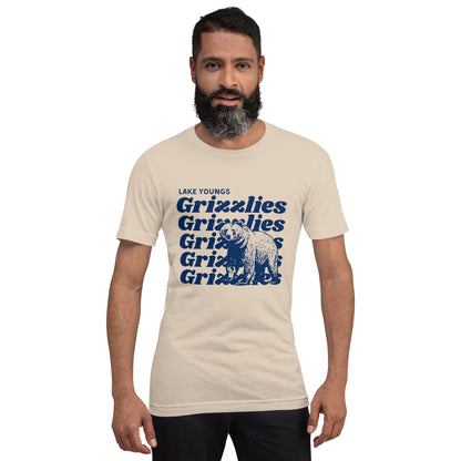 Navy Blue “Grizzlies” Adult Short Sleeve Unisex T-Shirt