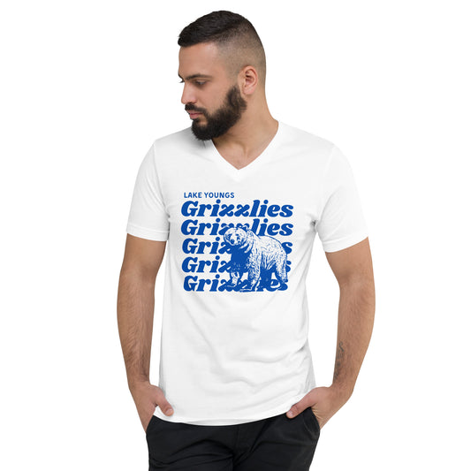 Royal Blue “Grizzlies” Adult V-Neck T-Shirt