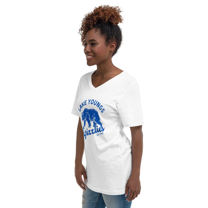Royal Blue “Retro Lake Youngs” Adult V-Neck T-Shirt
