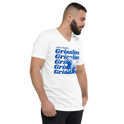 Royal Blue “Grizzlies” Adult V-Neck T-Shirt