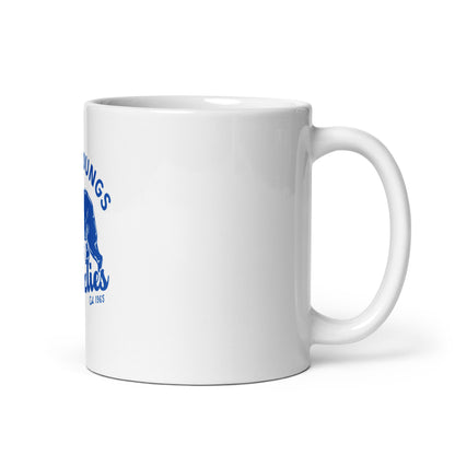 Royal Blue "Retro Lake Youngs" White glossy mug
