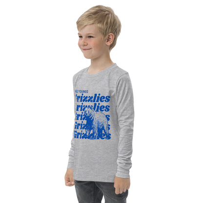 Royal Blue “Grizzlies” Youth Long Sleeve T-Shirt Bella + Canvas 3501Y