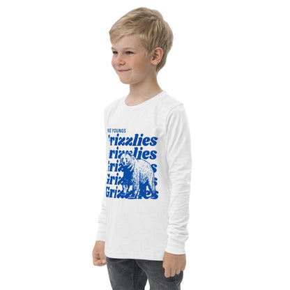Royal Blue “Grizzlies” Youth Long Sleeve T-Shirt Bella + Canvas 3501Y