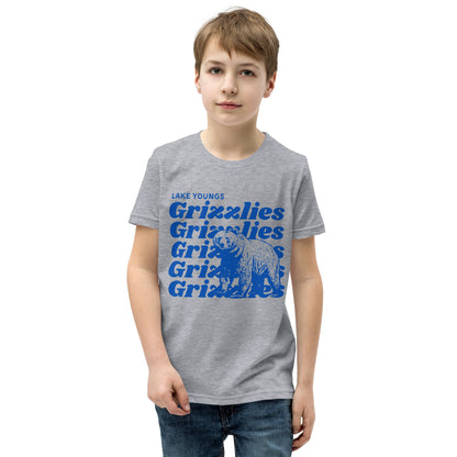 Royal Blue “Grizzlies” Youth Short Sleeve T-Shirt Bella + Canvas 3001Y