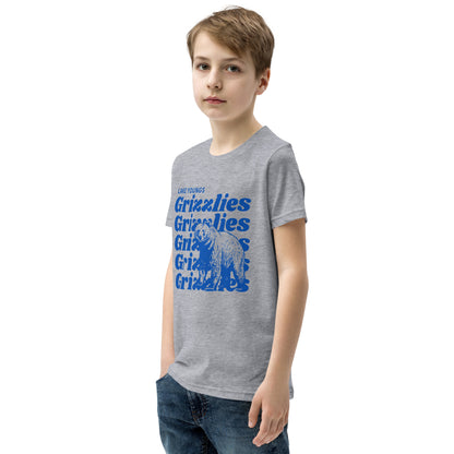 Royal Blue “Grizzlies” Youth Short Sleeve T-Shirt Bella + Canvas 3001Y