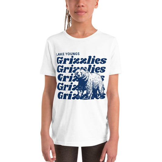 Navy Blue “Grizzlies” Youth Short Sleeve T-Shirt