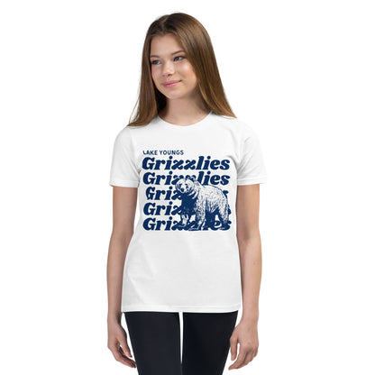 Navy Blue "Grizzlies" Youth Short Sleeve Tee Bella + Canvas 3001Y
