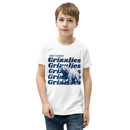 Navy Blue "Grizzlies" Youth Short Sleeve Tee Bella + Canvas 3001Y