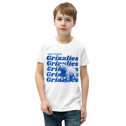 Royal Blue “Grizzlies” Youth Short Sleeve T-Shirt Bella + Canvas 3001Y