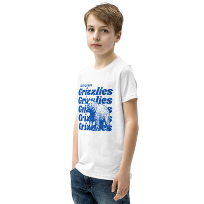 Royal Blue “Grizzlies” Youth Short Sleeve T-Shirt Bella + Canvas 3001Y