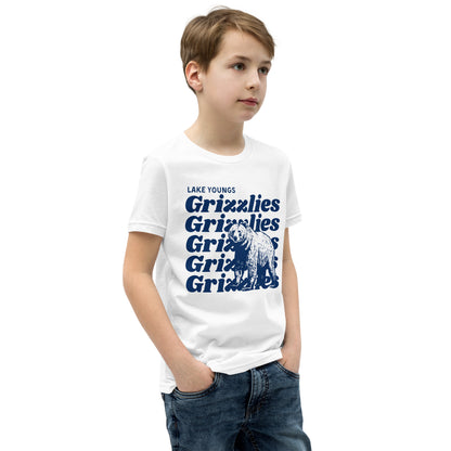 Navy Blue "Grizzlies" Youth Short Sleeve Tee Bella + Canvas 3001Y
